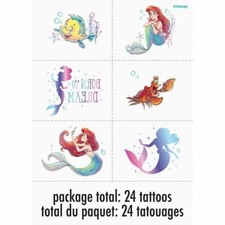 Ariel Birthday Party 16 Ct Temporary Tattoos Favors