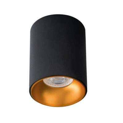 Deckenspotleuchte RITI Deckenleuchte schwarz gold Aufbauleuchte Zylinderleuchte 