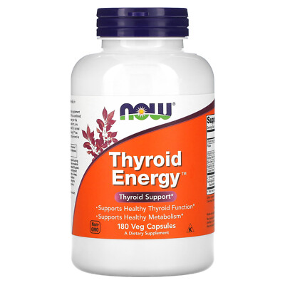 Now Foods Thyroid Energy 180 Veg Capsules GMP Quality Assured, Kosher