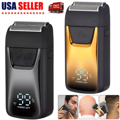 Gold USB Electric Shaver Trimmer Bald Razor Rechargeable Beard Shaving Machine