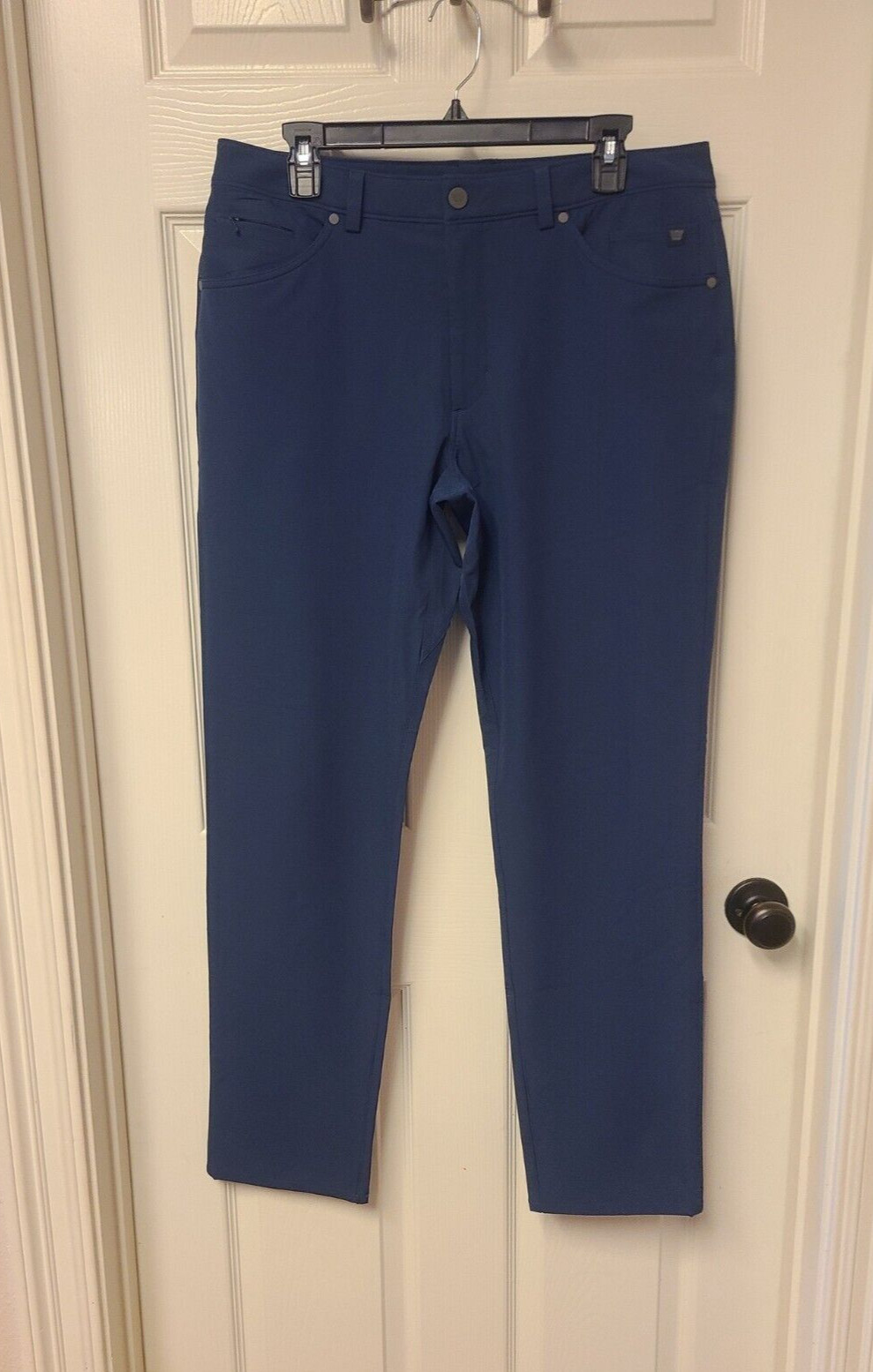Mack Weldon Blue Radius Performance 5 Pocket Chino Pant Size 34x34 Golf Pant EUC