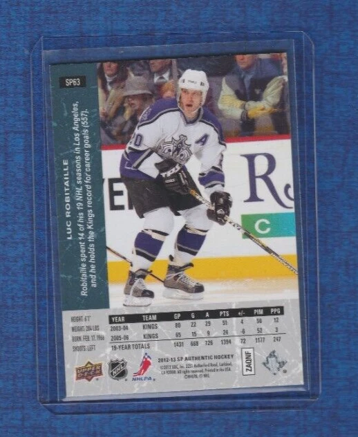2012-13 SP Authentic Hockey 94'-95' Retro # SP63 Luc Robitaille - Image 2 of 2