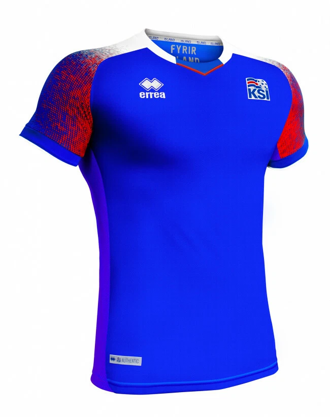 6378 ERREA KSI ISLANDA MAGLIA GARA HOME 2018 UOMO NAZIONALE CALCIO ISLANDESE - Immagine 2 di 3