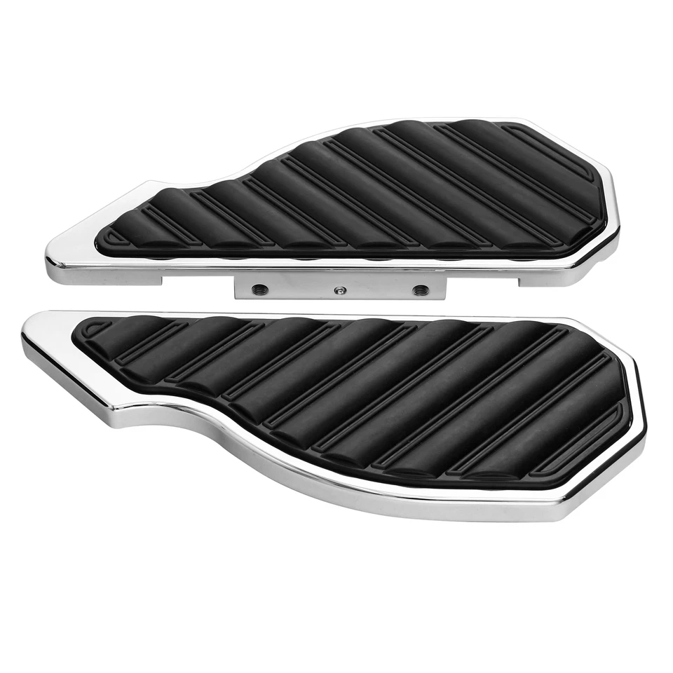 Chrome/Black Passenger Floorboard Footboard Kit Fit For Harley Touring Softail - Image 3 of 3