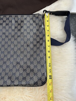 NWT 100% AUTH Gucci 278301 Crystal Monogram Messenger Bag Navy | eBay