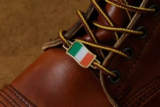 Charm by BrooklynMaker 2 Ireland Flags Shoes Boot Lace Keeper Holder