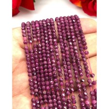 1 Strand Natural Ruby Faceted Round Beads 2mm 3mm Wholesale Gemstone For Jewelry