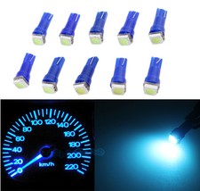 10Pcs T5 5050 SMD LED Ice Blue Instrument Panel Dash Light Bulb 74 18 37 70 2721