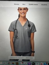Figs scrubs graphite small pre owned 1 top with 2 pants