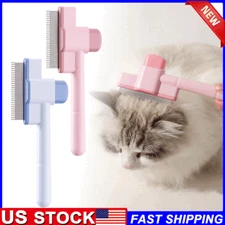 Pet Cat Dogs Hair Grooming Brush Cat Comb Flea Comb with Release Button New TR