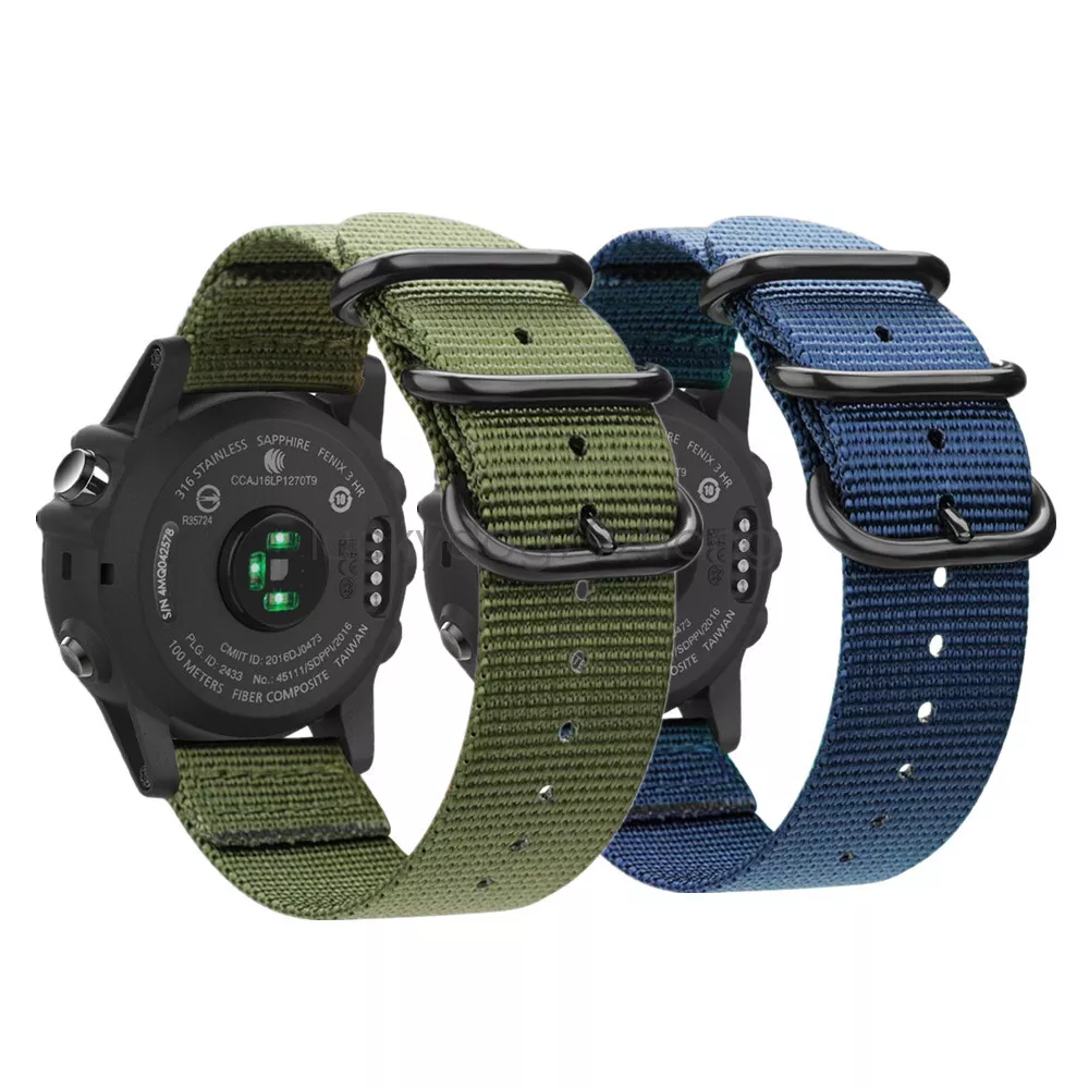 Shipley tricky Dømme Watch Bands For Garmin Fenix 5X / Fenix 3 HR / Fenix 5/5S Military Nylon  Strap | eBay