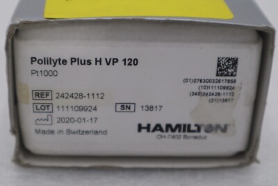 NEW OPEN BOX Hamilton 242428-1112 Polilyte Plus H VP 120 Probe