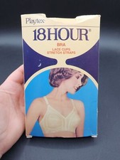 Vintage Playtex 18 hour Bra Lace Cups Stretch Straps 40D Beige