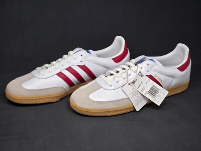 Adidas Samba OG Low Men's Multi Sizes White Burgundy Red Gum Shoes IF3813 NBY