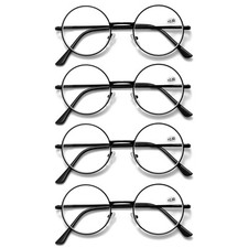 4PK Metal Frame Reading Glasses Blue Light Blocking Spring Hing Readers for Men
