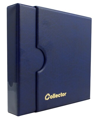 Collector Coin Album IN CASE - for 300 mix sizes coins Book Folder - BLUE
