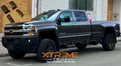Painted Tow Mirror Cover Set For 14-19 Chevy Silverado 2500 3500 WA121 Iridium