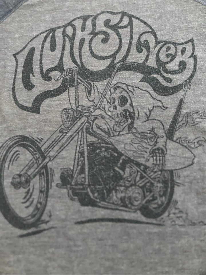 Quiksilver Skeleton Biker Surfer Half Sleeve Two Tone Shirt Toddler Size 4T - Image 2 of 4