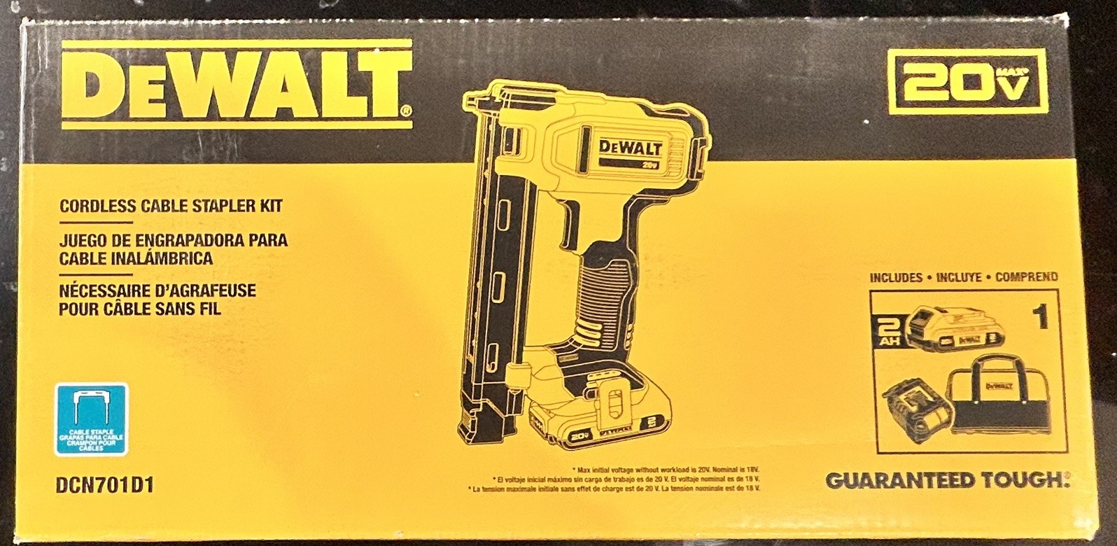 DEWALT 20V MAX Cordless Cable Stapler Kit + Battery & Charger (DCN701D1)