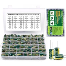 Aluminum Electrolytic Capacitor Assortment Kit - 925 Pcs, 1uF to 1000uF