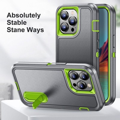 Hybrid Kickstand Shockproof Defender Case For iPhone 16 Pro Max 15 14 13 12 11