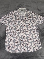 Ted Baker London Mens Floral Casual Short Sleeve Button Up Shirt Size 6 White