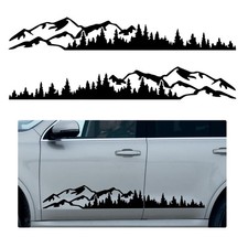 Tree Mountain Forest Decal Vinyl Sticker For Car Truck Suv Rv Trailer Side Body