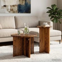 Beistelltisch-Set 2 Stk. Altholz Ø 45 X 35 Cm Holzwerkstoff
