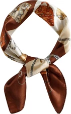 Womens 23.6 inch Satin Silk Feeling Formal Square Neck Scarf Head Hair Wraps Ker