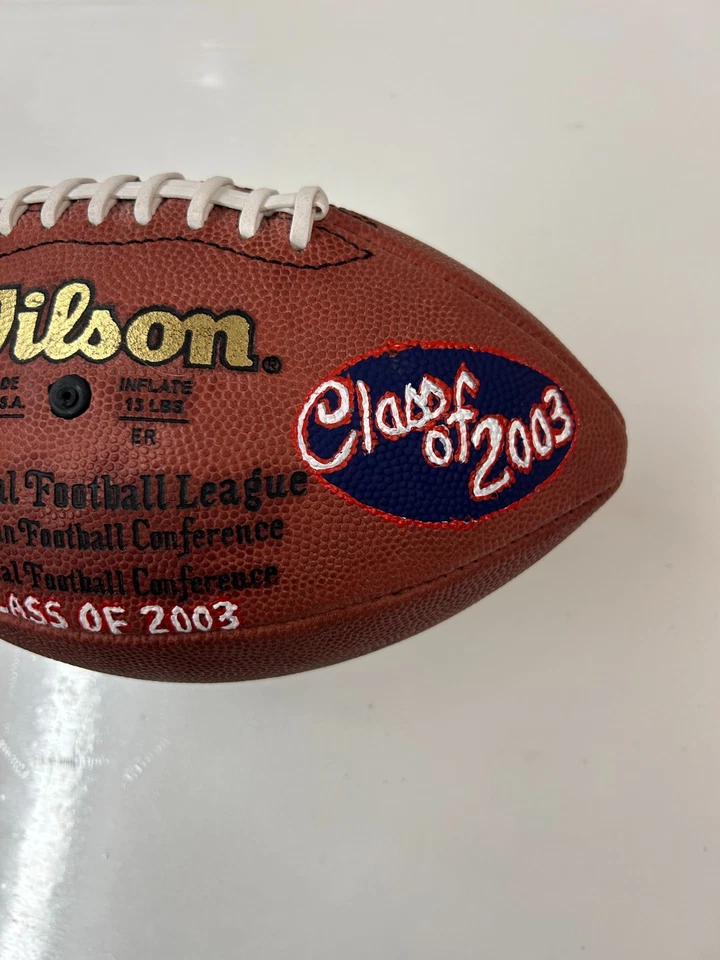 Class Of 2003  HOF Inductees- Autographed Full Size Wilson football With COA JSA - Image 2 of 4