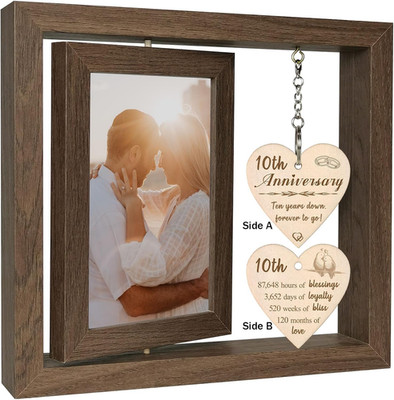 EYITUPC 10 Year Anniversary Picture Frame Gifts for Him Wife, 10Th Wedding Anniv