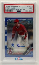 2019 Bowman Draft Kyren Paris Chrome True Blue Auto /150 Angels PSA 9