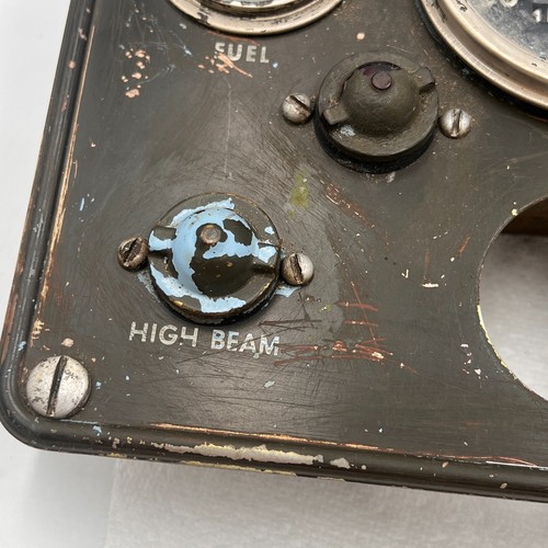 Vintage Military Cluster Gauge Instrument Dashboard Panel Jeep STEAMPUNK 7.5X15" - Foto 11 di 19