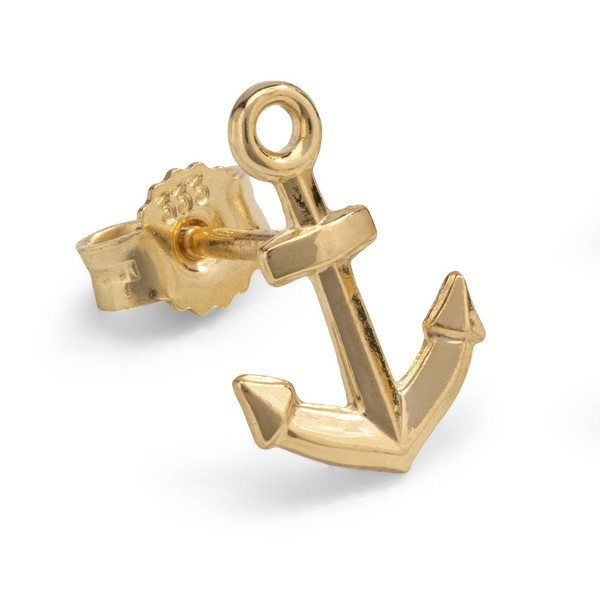 Einzel Ohrstecker Anker 333 Gelb Gold 8 Karat Glanz Ohrschmuck Motiv Ohrring-image