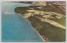 Aerial View Indian Point Hudson River Day Line Postcard c1940s Linen
