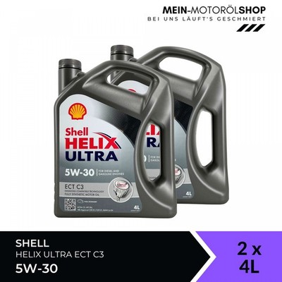 Shell Helix Ultra ECT C3 5W-30 Mercedes BMW Longlife Opel 2x4 Liter = 8 Liter