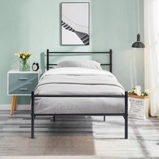 Single/SmallDouble/DoubleMetal Bed Frame Strong with Headboard&Under Bed Storage