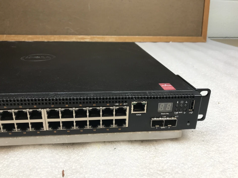 Dell N2048P E05W 48-Port Gigabit Ethernet Network Switch w/2x SFP+ Port & Ears - Image 3 of 4