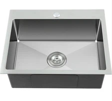 23x18x9 Brushed Drop in Kitchen Sink 18 Gauge Satinless Steel + Digital Thermome