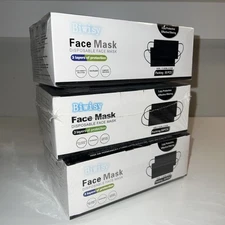 50/100Pcs Black KN95 Face Mask 3 Layer BFE 95% Disposable Respirator USA Seller