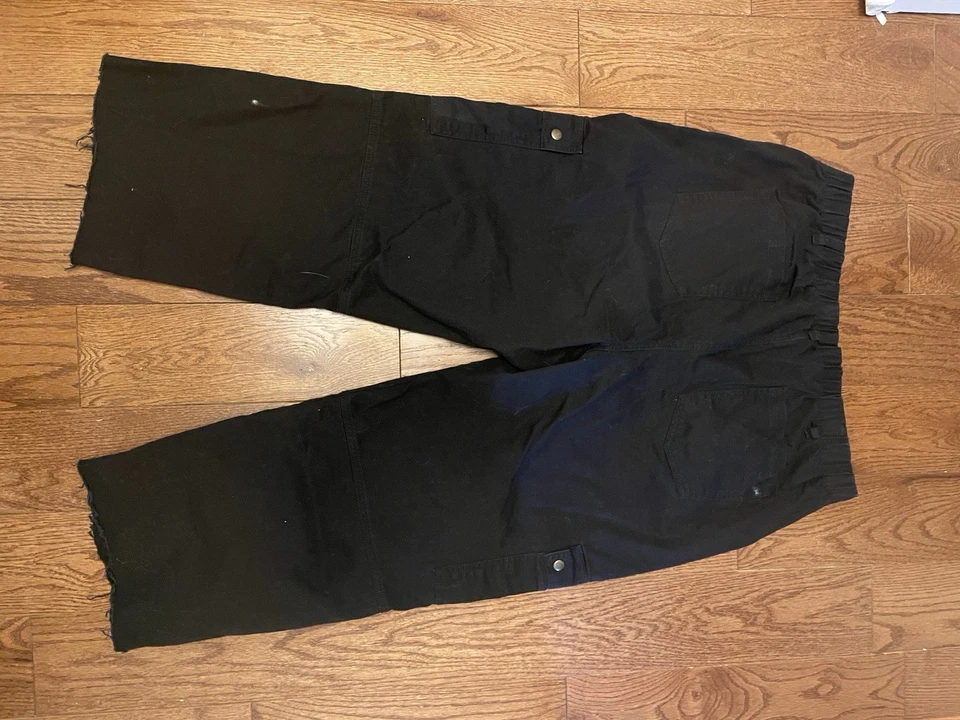 Baggy Wide Leg Black Cargo Pants Vintage 90s Street wear - Image 3 of 4