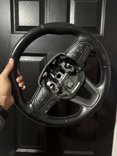Good Cond 2015-2022 Dodge Charger Challenger Black Leather Steering Wheel