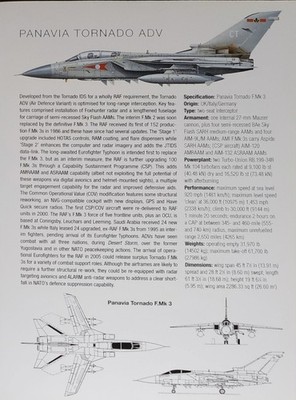 Panavia Tornado Jet Plane Picture Original Aircraft Article Vtg Info Sheet  