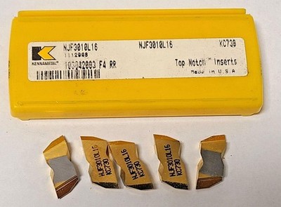 5 Pcs Kennametal NJF 3010L16 Grooving Carbide Inserts Lathe Top Notch USA New