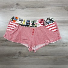 Coca Cola Sprite Fanta Retro Vintage Collage Pajama Shorts Lounge Women's L