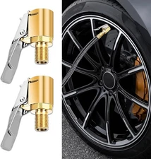 2Packs Brass Tire Air Chuck, Locking Quick Connect Inflator Hose Adapter, No... 