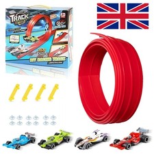 4m Flexible Race Car Track Double-Sided Racetrack With 4 Car Rolls Up Portable