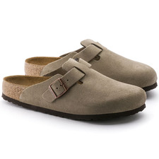 Birkenstock Boston Soft Footbed Suede Leather Taupe Unisex Shoes New Sizes 6  12
