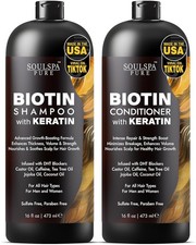 Biotin Shampoo and Conditioner Set with Keratin - Sulfate-Free Advanced Anti-Thi