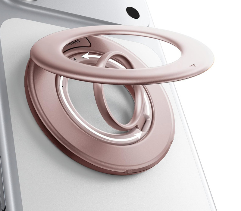 TORRAS 2025 Flagship Magnetic Phone Grip Ring Holder Kickstand 2-Sided Rose Gold